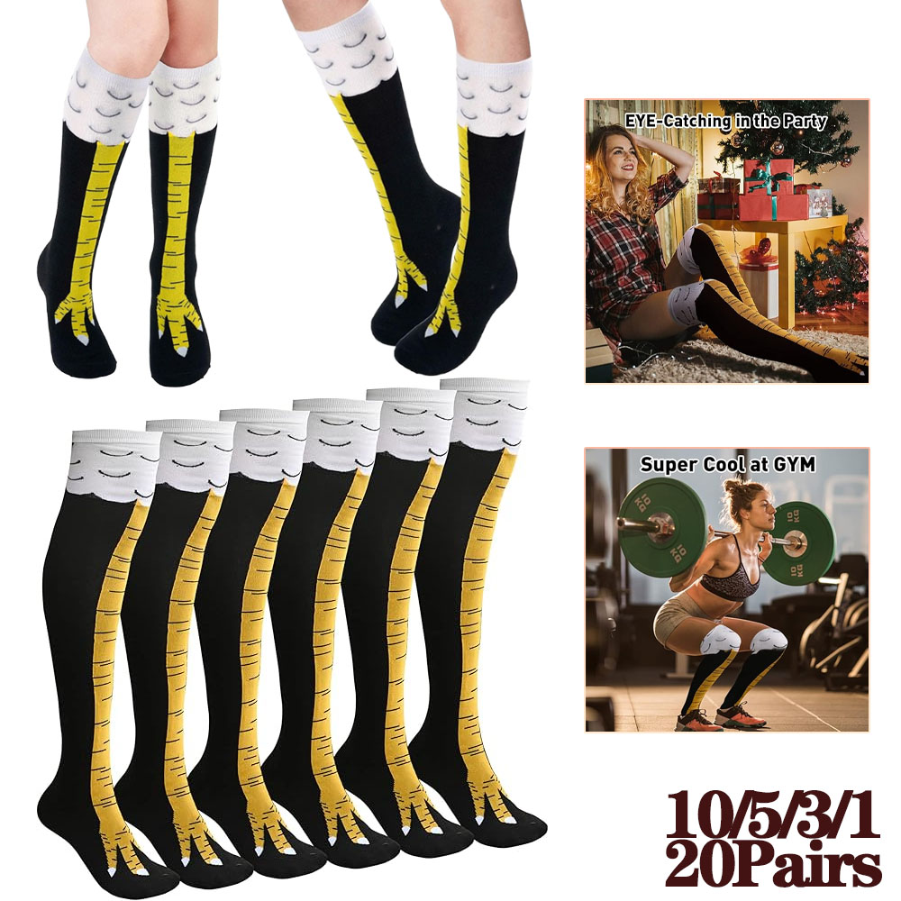 Funny Chicken Leg Socks - 1-20 pares divertidos calcetines hasta la