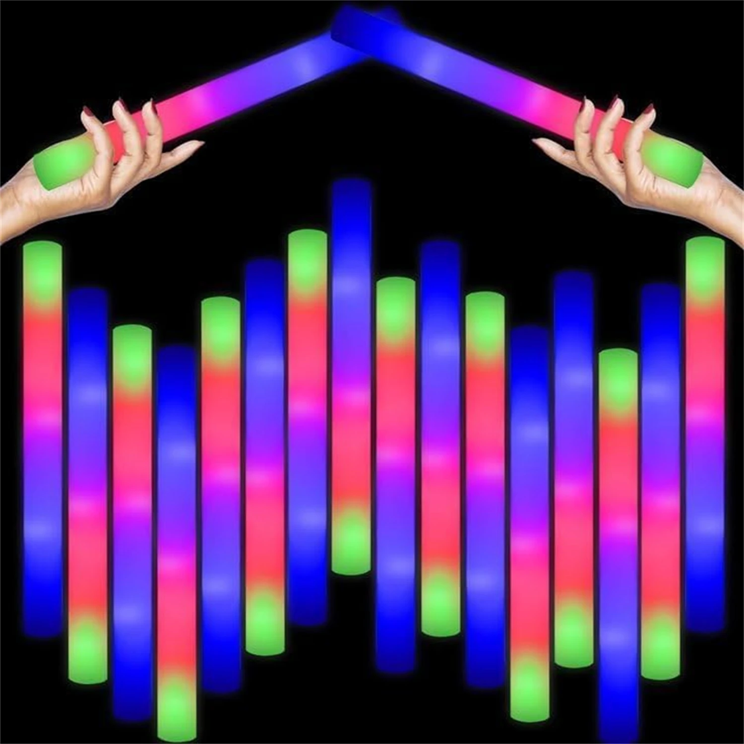 Flashing Led Foam Sticks Party - 50 barras luminosas de espuma LED