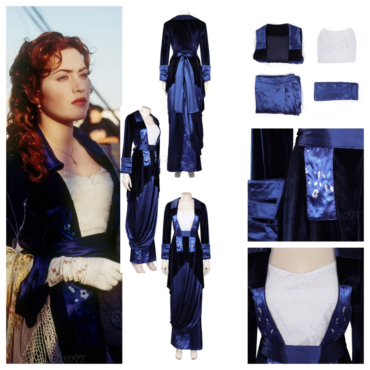Medieval Renaissance Dress Women - Disfraz de Ruth DeWitt Bukater, disfraz