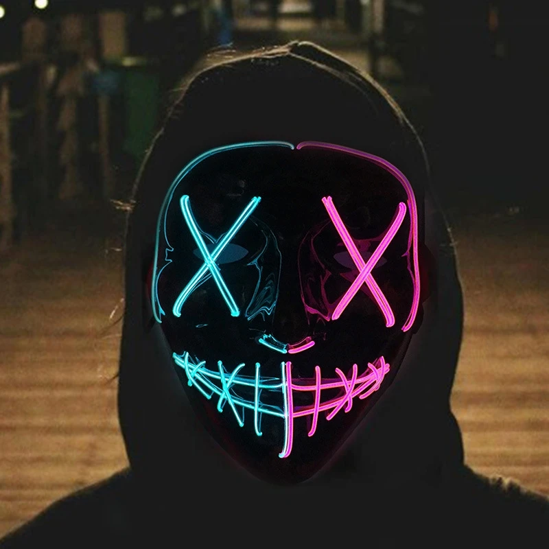 Led Purge Mask Halloween - Mascarilla facial de purga con luz