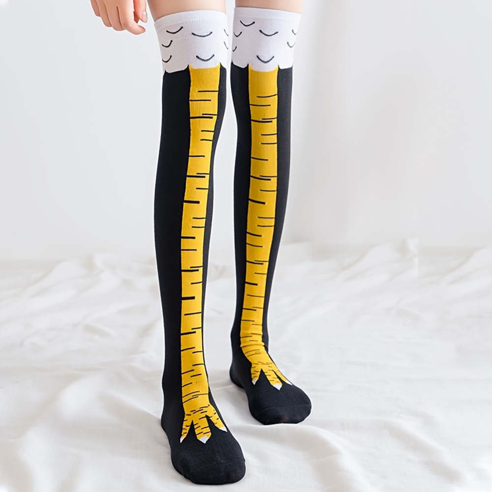 Funny Chicken Leg Socks - 1 Par de Calcetines Largos hasta