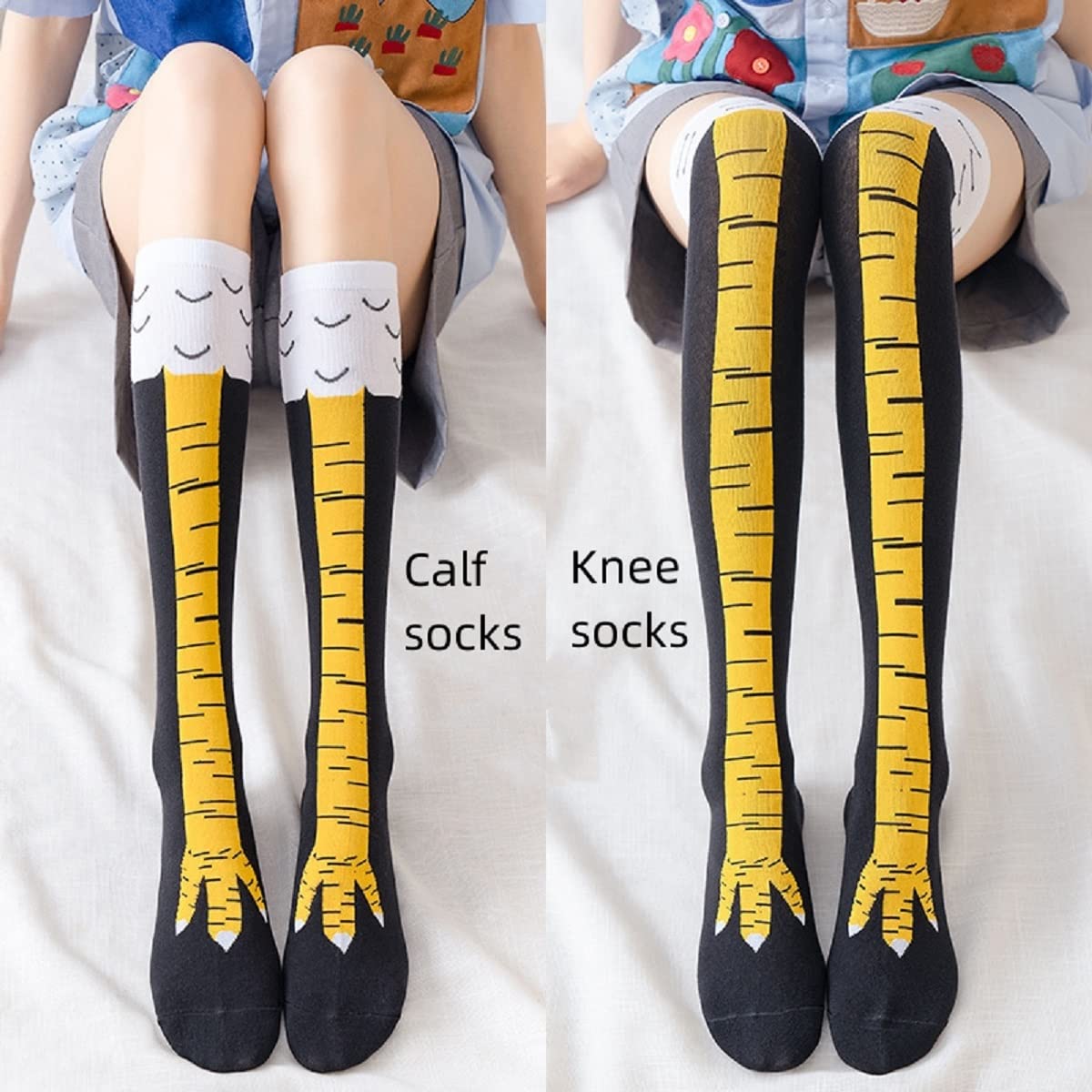 Funny Chicken Leg Socks - 1/2/5 Pares de Calcetines Largos hasta
