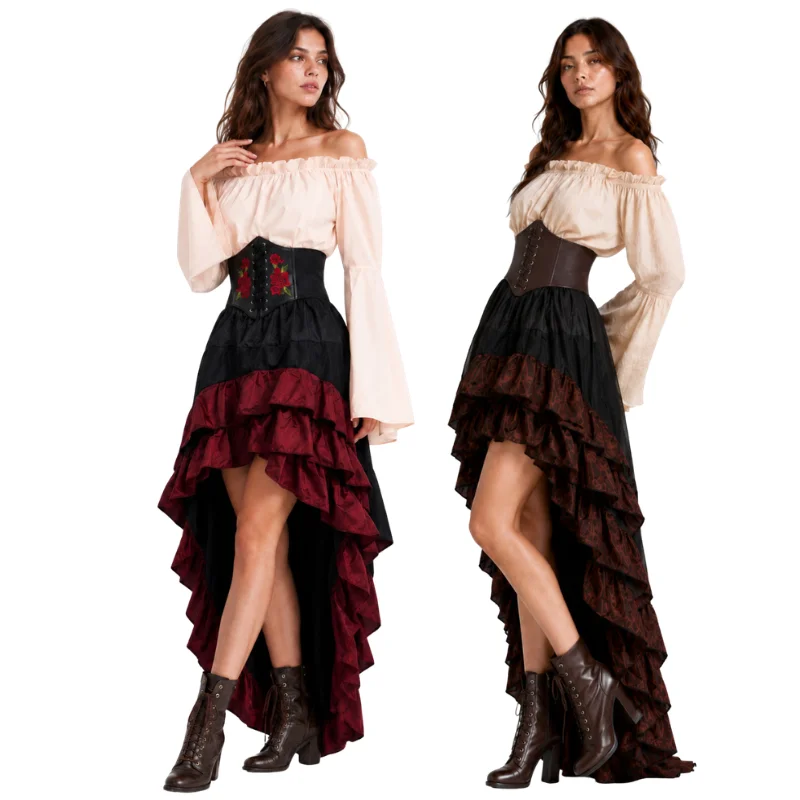 Medieval Renaissance Dress Women - Vestido de Pirata Medieval Retro de