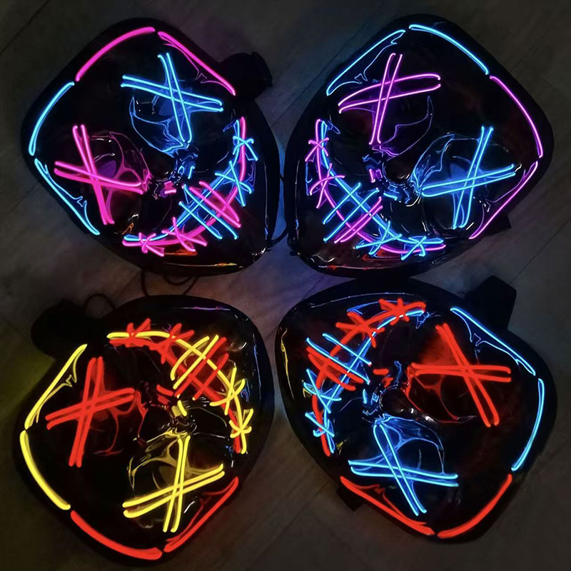 Led Purge Mask Halloween - Máscaras LED Luminosas Inalámbricas de Purge,