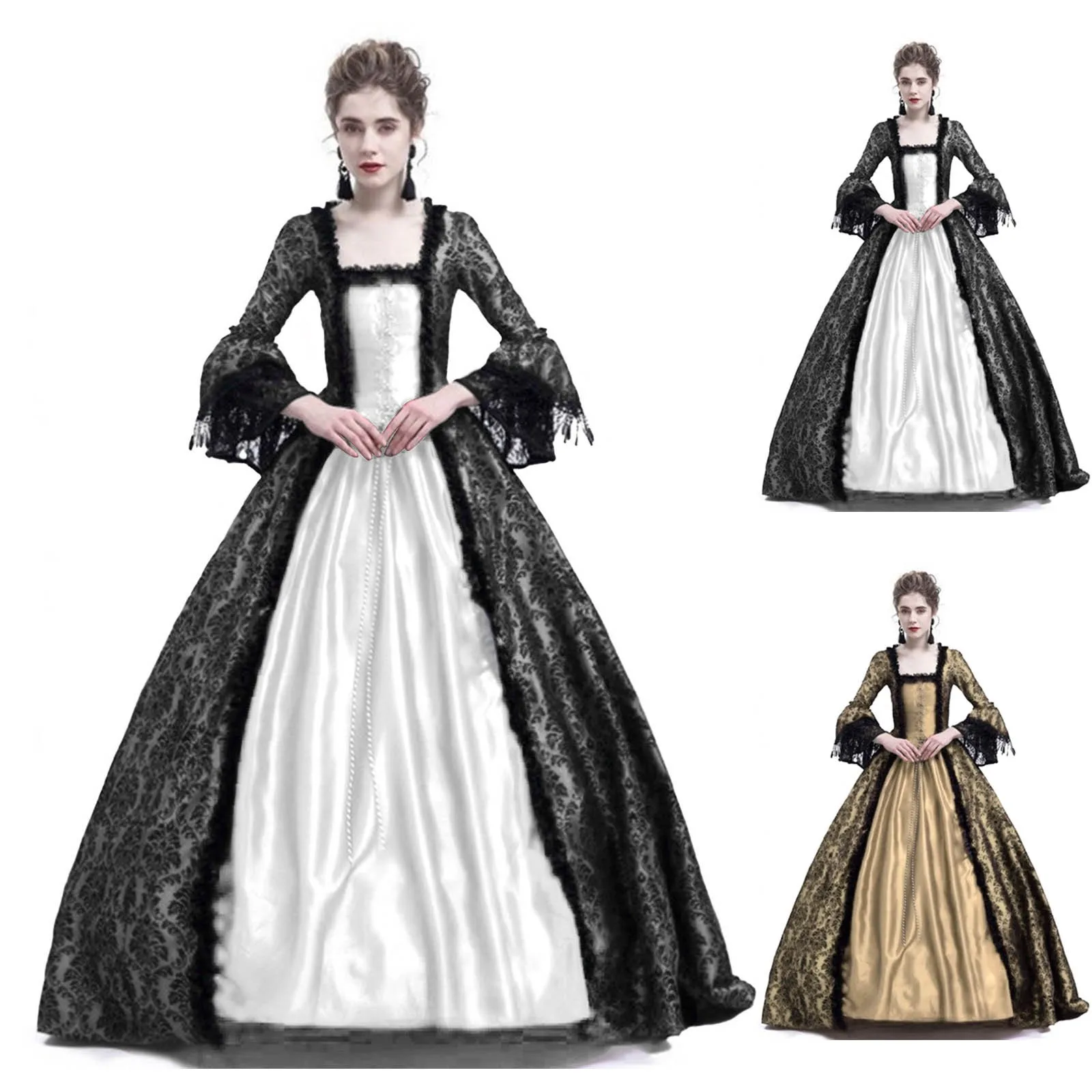 Medieval Renaissance Dress Women - Disfraz de Halloween para Mujer, Vestido