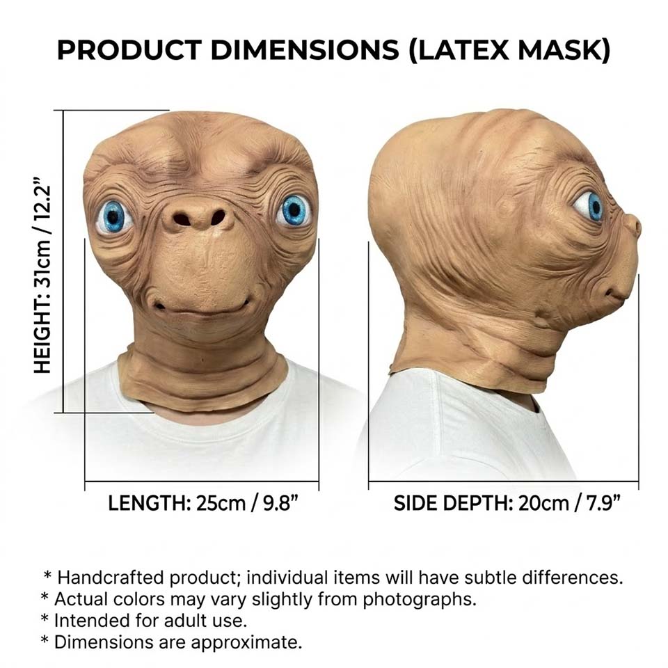 Máscara de látex realista de e - Latex Alien Mask Realistic reseña y precio