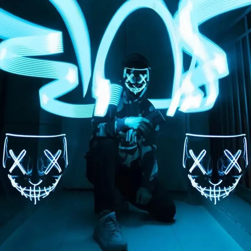 Máscara LED de neón inalámbric - Led Purge Mask Halloween reseña y precio