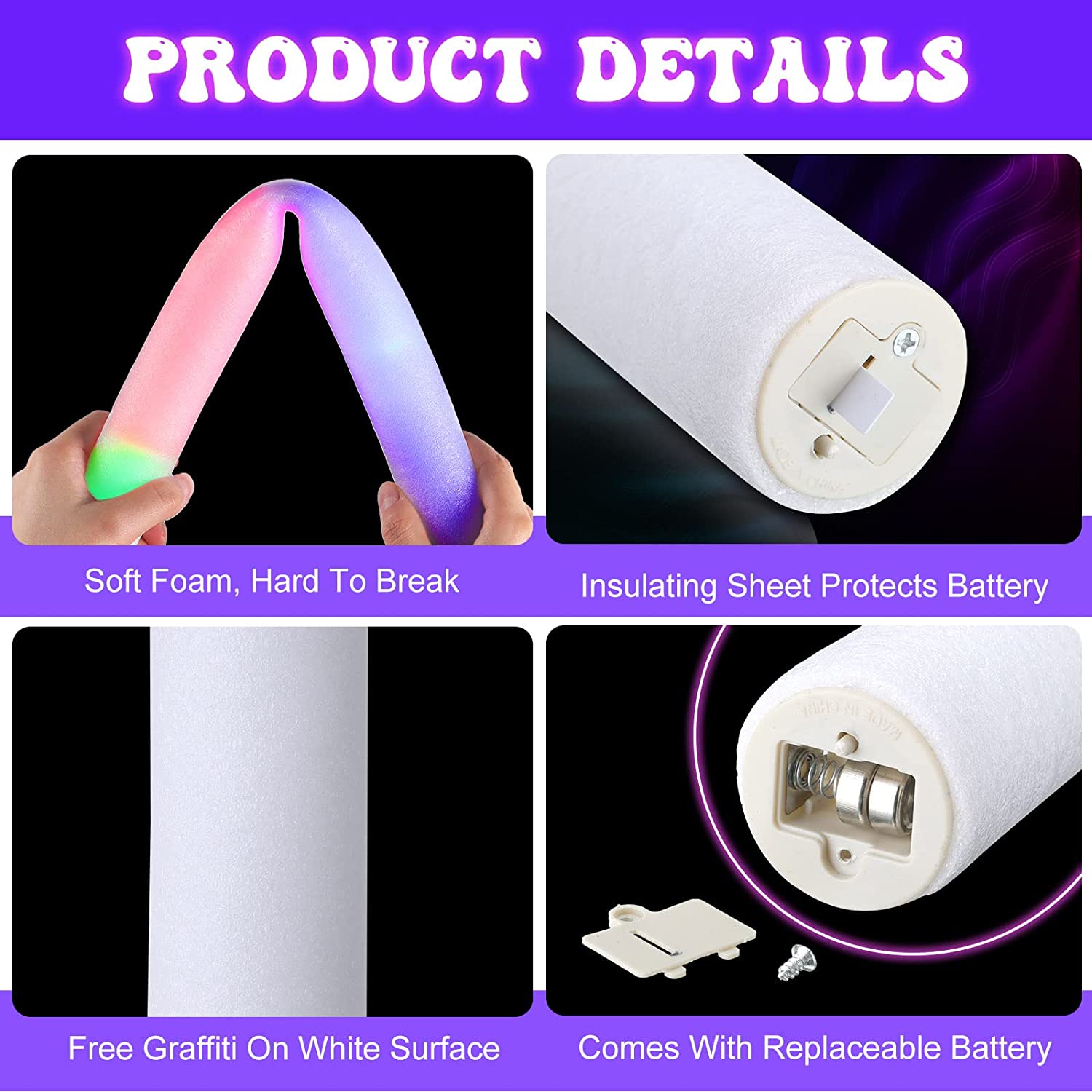 30/60 Uds. Barra de espuma LED - Flashing Led Foam Sticks Party reseña y precio
