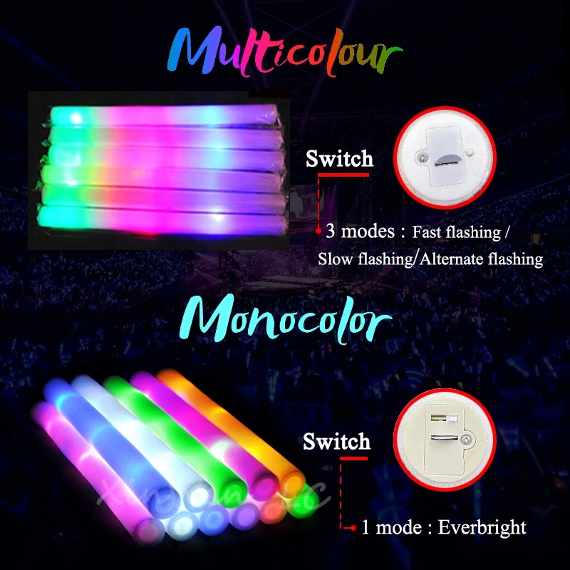 1/15/30 piezas de varitas lumi - Flashing Led Foam Sticks Party reseña y precio