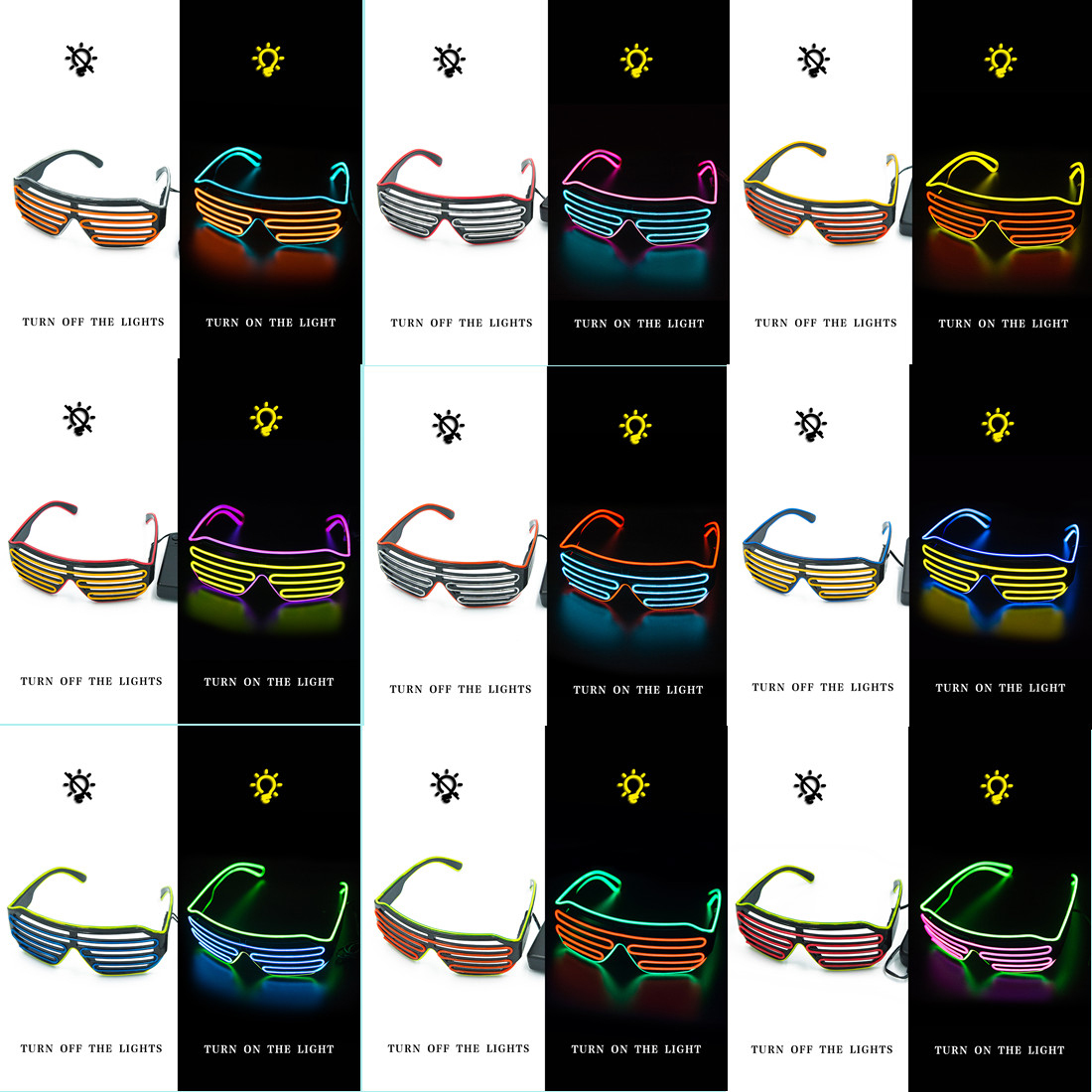 Gafas brillantes LED Gafas lum - Glow In The Dark Party Glasses reseña y precio