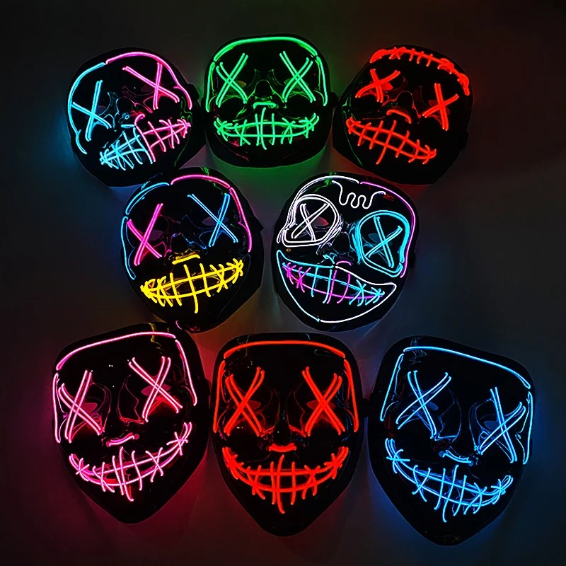 Máscara LED de neón inalámbric - Led Purge Mask Halloween reseña y precio