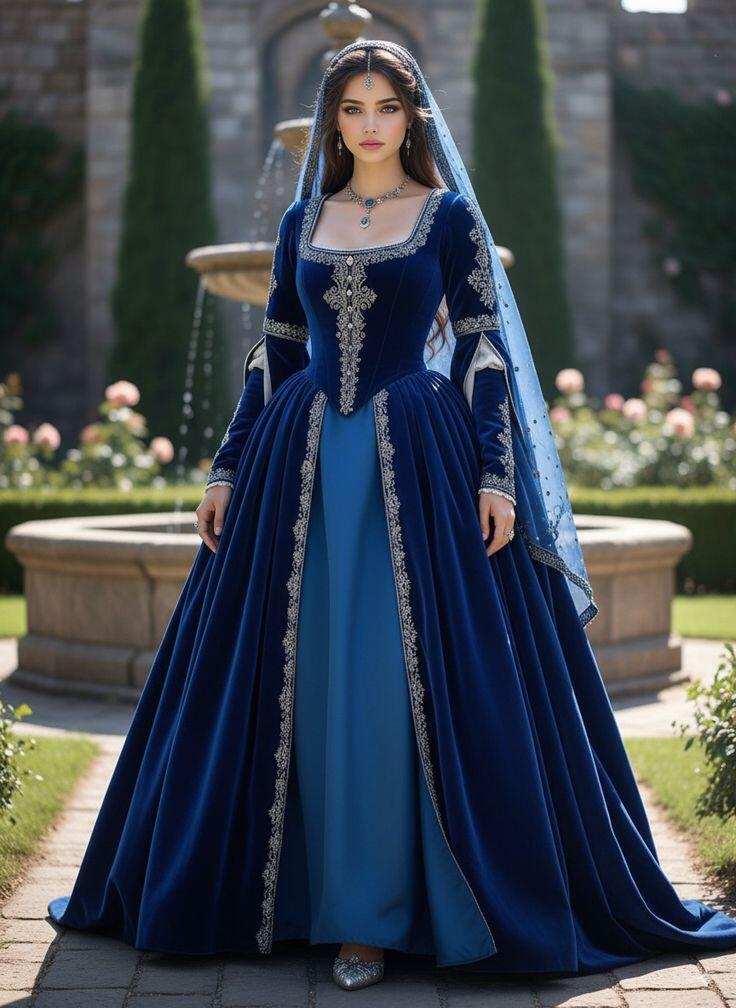 Vestido de fiesta azul Medieva - Medieval Renaissance Dress Women reseña y precio