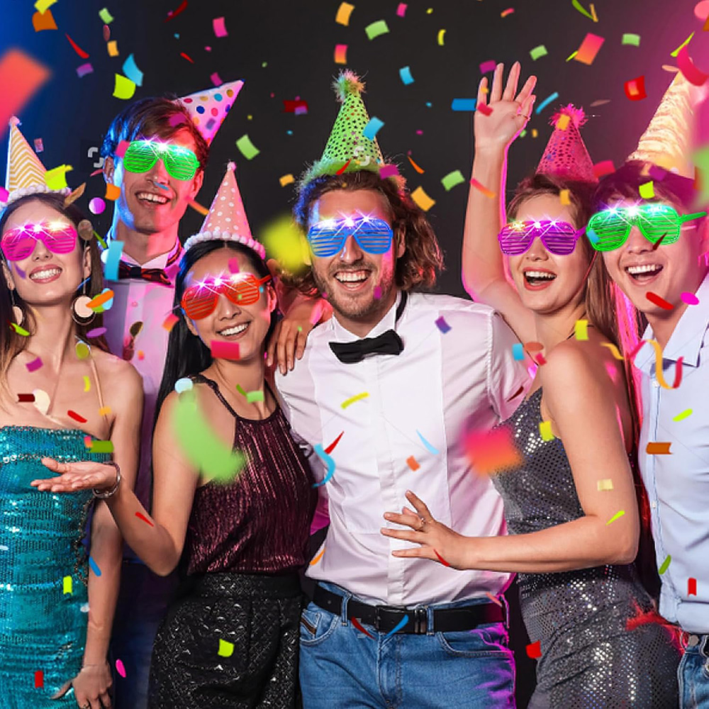 Gafas LED 6 colores neón que b - Glow In The Dark Party Glasses reseña y precio
